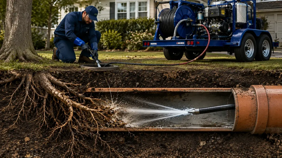 Tree Root Removal with Hydro Jetting in Arcadia